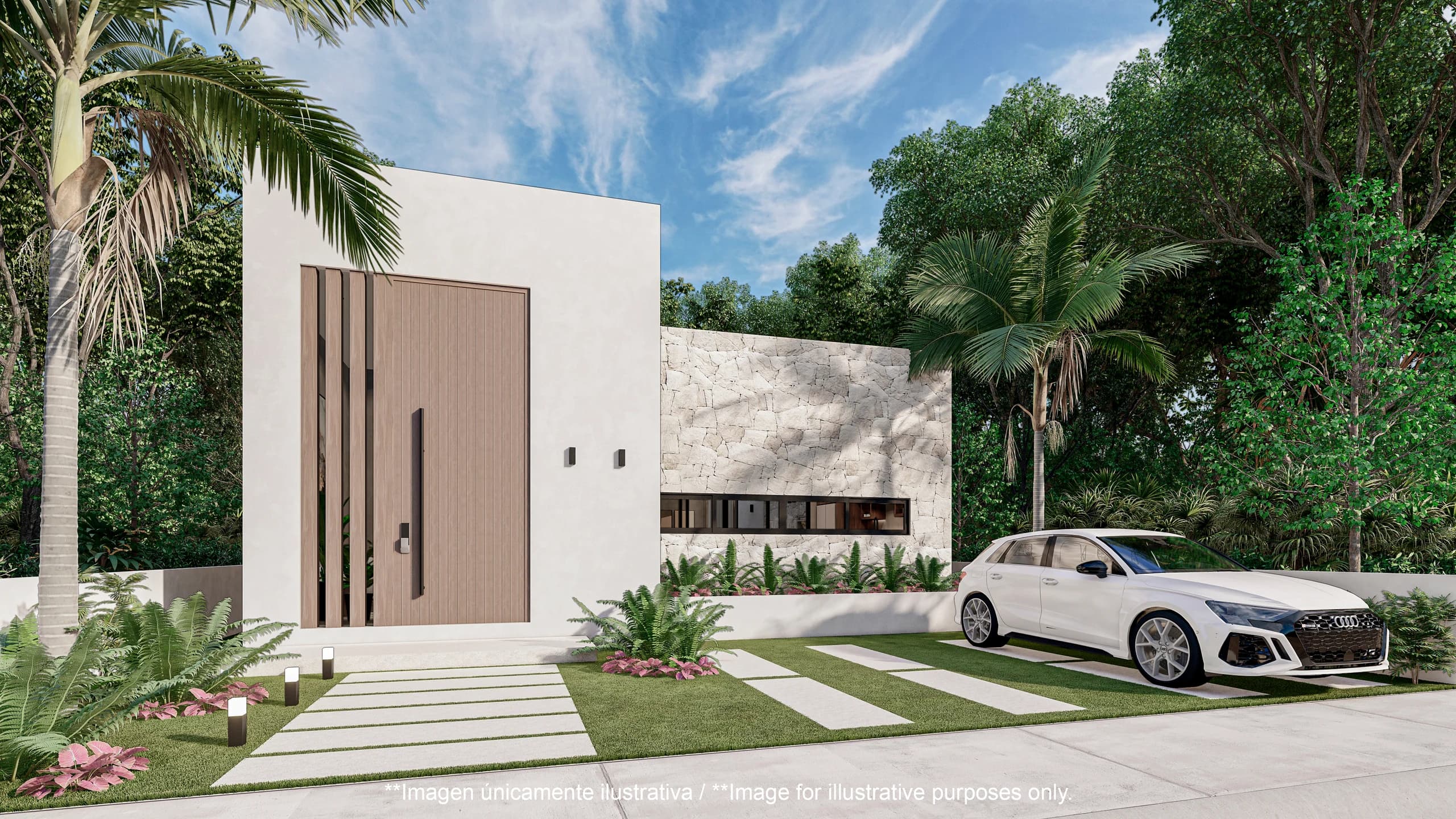 Render ilustrativo de una terraza de Villas Aliada