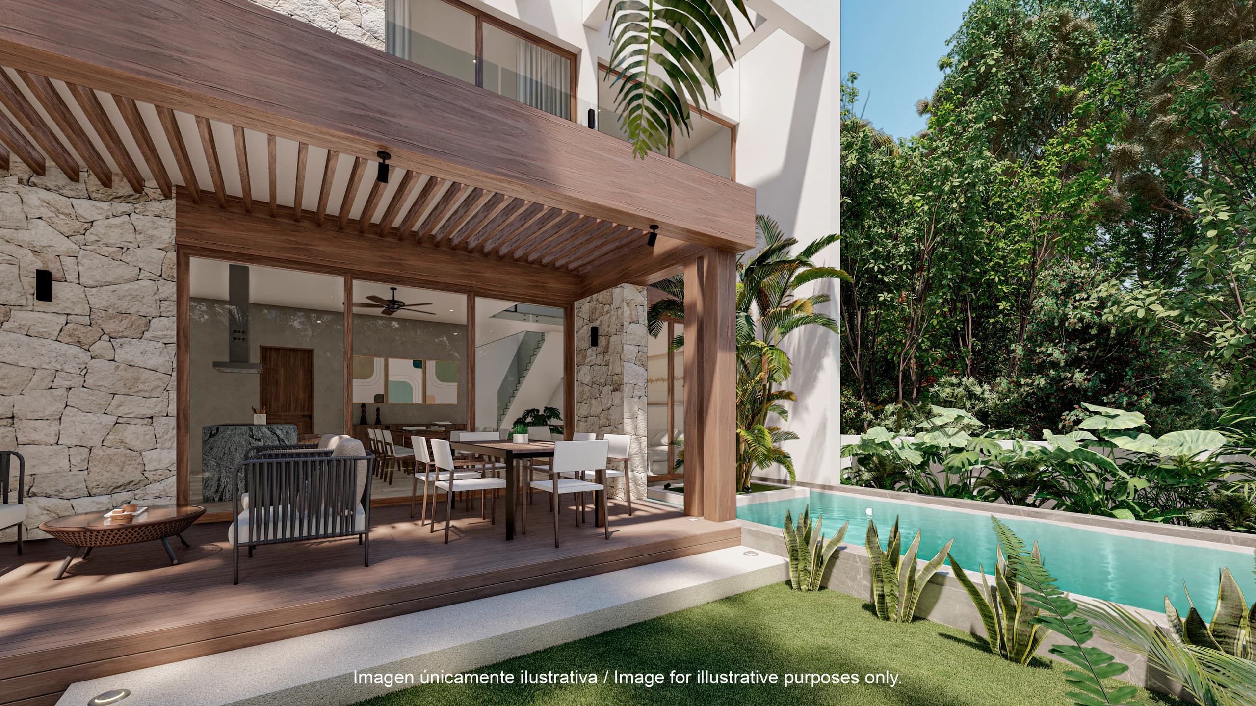 Render ilustrativo de una villa de la colección Villas Aliada