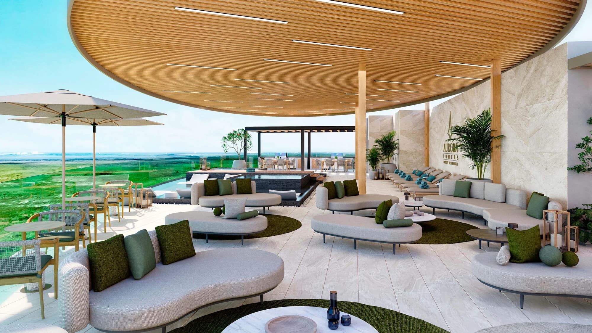 Render oficial del Sky Lounge de Aurora Towers