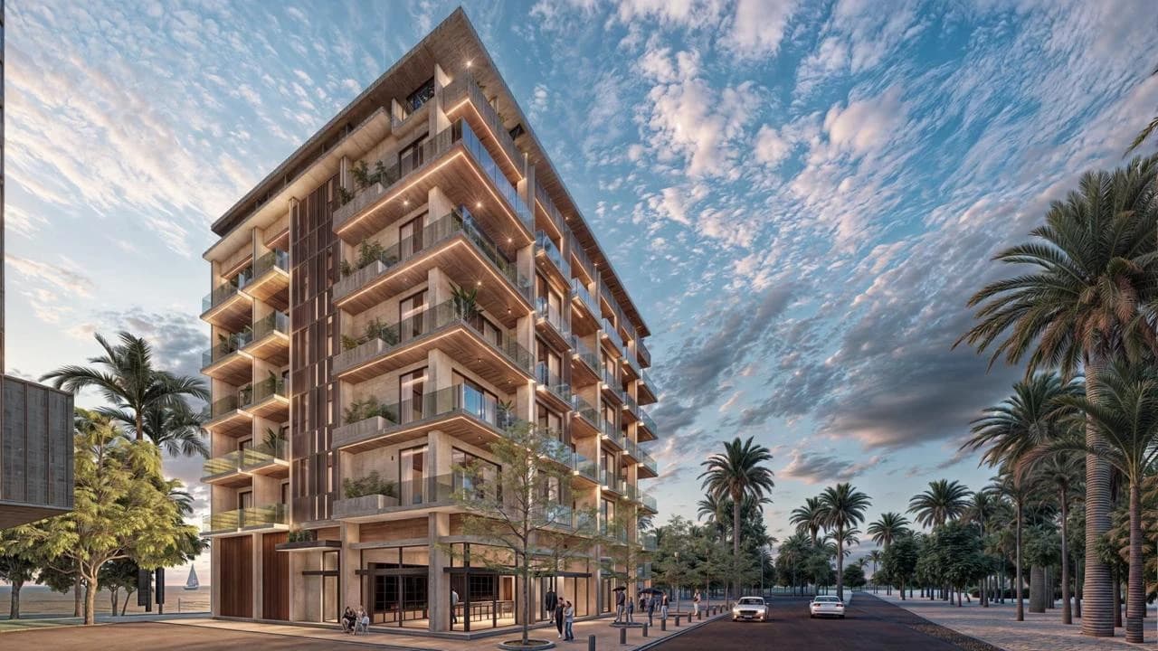 Render oficial de la fachada de Quinta Arena Residencial